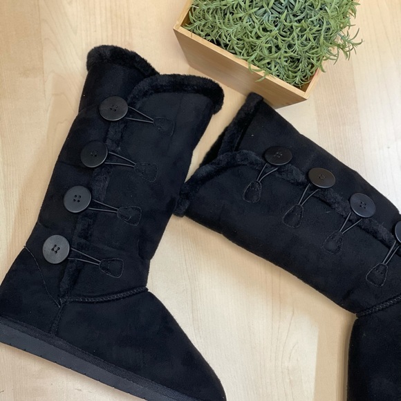 Black boots snow boots - Picture 3 of 3